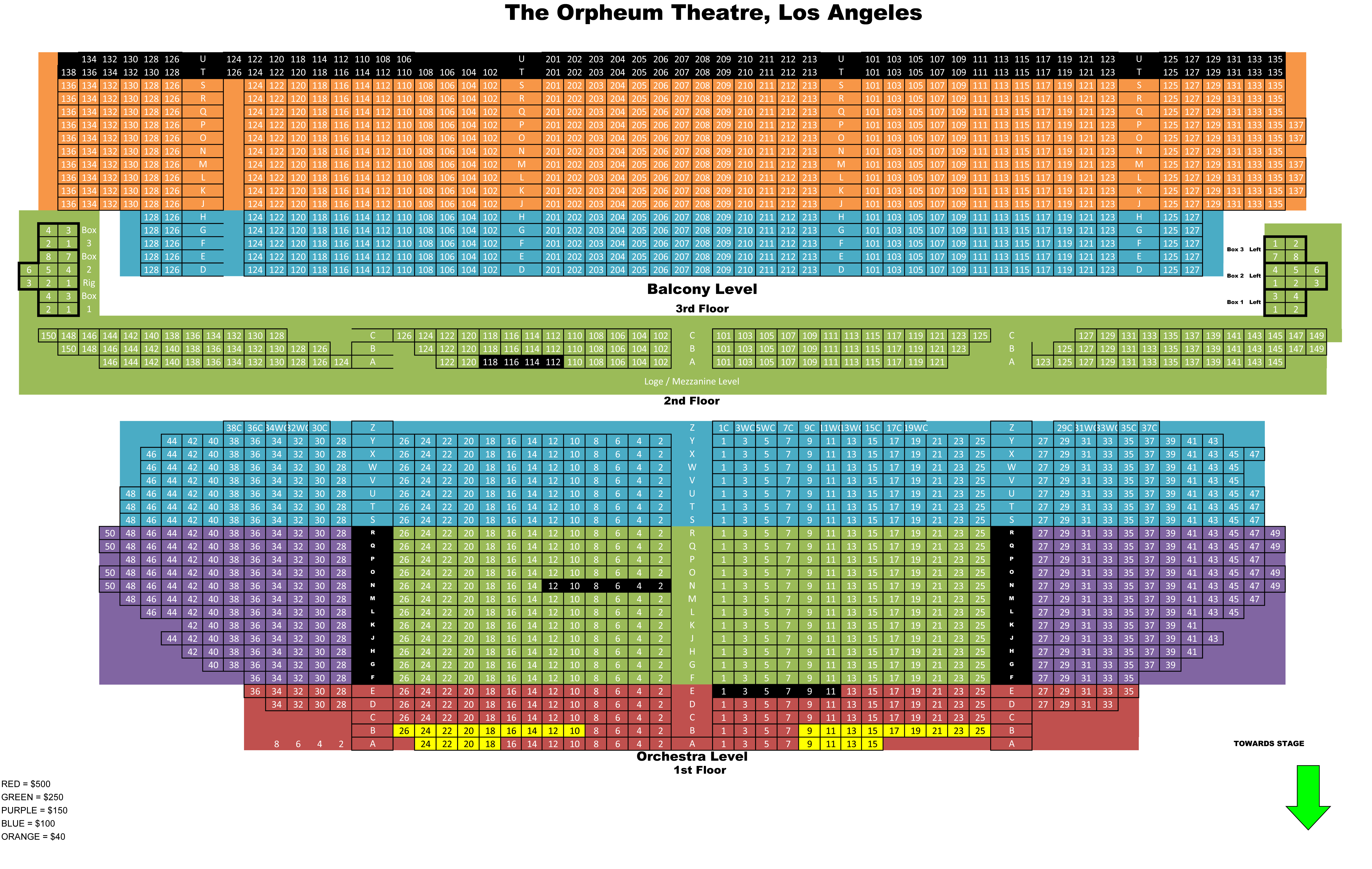 La Orpheum Seating Chart
